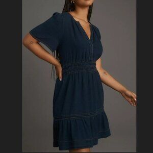 Anthropologie Somerset Cotton Denim Mini Dress XL